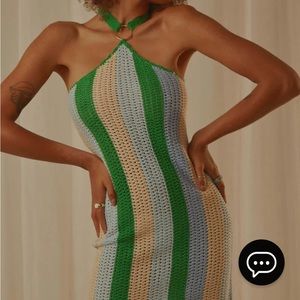 New Peppermayo Palm Trees Crochet Mini Dress Size XS-S (NWT)